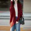 Cardigan de Designer Outono/Inverno 2026 para Mulheres, Xale de Tricô em Forma de Casulo, Suéter Casaco Capa de Mangas Morcego Soltinho