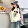 Roupas Infantis para Meninas 2026 Estilo Primavera/Outono Cartoon Gradiente Tie-Dye Moletom Fashion para Menina Largo Versátil Gola Redonda Top Tendência