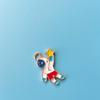 Serie de astronautas de dibujos animados DIY moda nacional aceite goteo aleación colgante pendientes llavero colgante accesorios material paquete