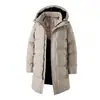 Abrigo largo de algodón transfronterizo para hombre, invierno, corte holgado, talla grande, abrigo de algodón para entrenamiento de invierno de estudiante, chaqueta acolchada de algodón gruesa de moda, cálido