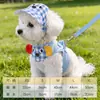 Ropa para Perros Primavera y Verano Arnés de Mezclilla con Oso Correa Correa para Teddy Bichon Sombrero de Sol Correa para Paseo de Gato Mascota