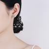 YBC una generación de cabello unos pendientes de rosa plata S925 viento frío pendientes de diamante mosant simulación de diamante joyería para la oreja