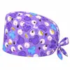 Gorros Quirúrgicos de Trabajo Transfronterizos para Hombres y Mujeres, Algodón Estampado Color Sólido Ajustables, Gorros de Cocina para Enfermeras, Salón de Belleza Dental