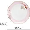 Jingdezhen Bainiao Chaofeng Porcelana de Hueso de Gama Alta Plato con Borde Dorado Plato Cerámico para el Hogar Plato Creativo para Bistec Plato para Postre