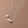 Nalan S925 Sterling Silver Escovado Colar Quadrado Luz Luxo Nicho Design Sense Colar Elegante Mulheres Y00648