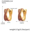 Pendientes Cruzados Europeos y Americanos de Moda Tachonados con Diamantes de Circonia 5A Brillantes, Joyería Elegante y con Estilo, Chapados en Oro Real de 18 Quilates, No se Desvanecen