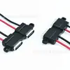 Conector Hembra Paralelo Doble Tipo-C, Carcasa Negra con Orejas de Montaje, Cables Rojo y Negro, Carga de Dispositivos Inteligentes