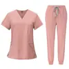 Preferencial Secagem rápida Elástico Lavagem à mão Roupas Médico Manga curta Roupas de trabalho Feminino Hospital Sala de cirurgia Terno dividido Roupas para lavagem à mão