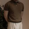 2025 Manga Curta Preguiçoso Elegante Moda Masculina Versátil Juvenil Popular Camisa Polo Cor Pura Padrão Tendência de Verão
