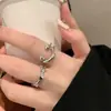 Anel de Bola com Rosto Sorridente de Design Nicho Estilo Coreano para Mulheres, Estilo Simples, Moderno Elegante, Versátil e de Alto Padrão Anel para Dedo Indicador