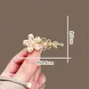 Nova Presilha de Cabelo Flor de Cerejeira com Strass Vazado 2025 para Mulheres, Presilha para Franja da Testa, Presilha de Bico de Pato Super Delicada e Elegante