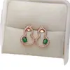 Venta al por mayor de fábrica Populares Pendientes de Esmeralda Natural Plata S925 Incrustados Piedra Principal 3*4 Joyería de Lujo Venta Directa de Fábrica