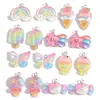 Colgante de Paleta de Caramelo Arcoíris de Resina de Dibujos Animados Coloridos DIY Materiales Hechos a Mano Accesorios para el Cabello Bolsa Pulsera Encanto W584