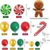Novo terno de corrente de balão de Natal decoração de festa boneco de gengibre muleta pirulito vermelho verde balão de látex