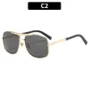 Moda Europea y Americana Nuevo Estilo Gafas de Sol con Marco Grande Retro Patillas de Resorte para Conducir y Ciclismo, Gafas de Sol Versátiles para Hombre