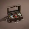 Caja de Almacenamiento para Relojes de Cuero con Veta de Madera, Caja para Colocar Relojes en Casa, Caja de Exhibición Exquisita de Madera Maciza de Alta Gama, Caja para Relojes Mecánicos y Joyería