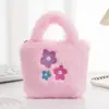 Bolsa de Mão de Pelúcia Fofa Transfronteiriça Bolsa de Ombro Bolsa Transversal Porta-Moedas Laço de Cereja Flor Bolsa Infantil Fabricante Atacado