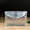 Bolsa de Maquiagem Tridimensional Personalizada com Glitter, Bolsa de Maquiagem Laser com Lantejoulas, Necessaire Transparente, Bolsa de Maquiagem de PVC com Areia Líquida e Glitter