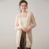 Venta al por mayor de fábrica Otoño e Invierno de longitud media con cuello en V 100% Cachemira Pura Cárdigan para mujer Camiseta de punto para base Chaqueta Top Suéter