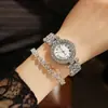 Conjunto Feminino Atacado Relógio, Relógio Feminino Simples Versátil com Diamantes, Relógio Feminino Fresco Estilo Coreano DIY