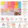 Conjunto Completo Popular Transfronteiriço de Acessórios para Pulseiras, Contas, Acessórios para Montagem de Pulseiras DIY, Contas para Pulseira Macaron de 24 Compartimentos