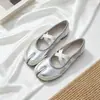 Sapatilhas Split-Toe Planas para Mulheres, Novo Estilo Outono Sapatos Mary Jane de Couro Macio, Sapatos Femininos Raso Estilo Retrô Francês