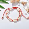 Pulseira Exquisita Boêmia de Liga, Concha, Búzio, Tecida à Mão, Ajustável, Joia Feminina, Versátil