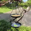 Comedero para pájaros de exterior Semillas para pájaros Colgante de balcón Baño pequeño para pájaros Baño para pájaros de jardín Patio Árbol Comedero de agua