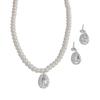 Collar Versátil de Perlas y Gemas para Viajeros Europeos y Americanos para Mujer Gotas de Agua Aretes Chapados en Plata Juego de Joyería de Aretes Explosiones de Amazon