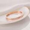 Pulsera de Tres Piedras con Diamantes para Mujer, de Venta Caliente Transfronteriza en Tiktok Europeo y Americano, Acero de Titanio Chapado al Vacío en Oro Rosa, No se Desvanece