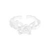 1377 K-Style Ins Nicho Diseño de Lujo Accesible Textura Plisada Anillo Flor Mariposa Plata Esterlina S925 Anillo de Plata para Mujer