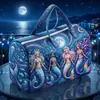 2026 Nueva Serie de Sirenas Bolso de Mano Portátil Estampado con Gran Capacidad para Guardar Ropa y Suministros de Viaje