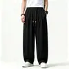 Verano 2026 Nuevo Estilo Chino Pantalones Casuales Largos de Algodón y Lino Pantalones Largos Nuevo Estilo Chino Pantalones de Linterna Pantalones Harem Pantalones Casuales