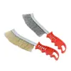 Cepillo de Alambre de Acero Dajiawang, Cepillo con Forma de Cuchillo de Alambre de Acero Chapado en Cobre, Cepillo de Alambre de Cobre para Manualidades, Herramienta para Eliminar Óxido, Alambre de Acero con Mango de Plástico