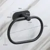 Porta-anillo para toalla ovalado transfronterizo de acero inoxidable 304 Colgante de baño negro americano para colgar toalla para Amazon