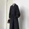 Nuevo Estilo Abrigo de Lana para Primavera y Otoño 2026 con Forro Engrosado de Plumón de Pato Blanco y Negro, Chaqueta Larga de Plumón para Mujer