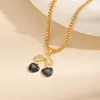 Cadena para Clavícula de Acero Inoxidable Compacta Versátil de Lujo Ligero Transfronteriza Diseño de Nicho Europeo y Americano Collar Geométrico con Lazo de Hoja