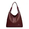 Bolso de Hombro de Cuero Suave de Color Sólido Más Vendido para Mamá, Nuevo Modelo 2026, Bolso de Mano y Bolso Cruzado Simple y Elegante para Mujer, Disponible para Dropshipping