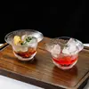 Copo de Vidro Largo Estilo Chinês para Água, Copo e Pires para Chá Cold Brew, Xícara de Café Latte Americana, Copo Especial para Drinks de Cocktail
