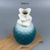Vaso com Textura de Abacaxi 3D e Esmalte Degradê, Boca Ondulada em Forma de Folha de Lótus, Arranjo de Flores para Mesa, Ornamento de Cerâmica, Arranjo de Flores, Garrafa de Cerâmica