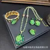 Juego de Joyería Floral Estilo Chino Retro Noble Elegante Collar Juego de Cuatro Piezas Anillo Aretes Pulsera Venta al por Mayor