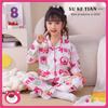 Pijamas para niñas del sudeste asiático primavera y otoño manga larga solapa niñas kulomi lindo caricatura ropa de casa al por mayor