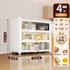 Armário de armazenamento de chão para cozinha e sala de jantar com porta, armário de armazenamento com porta, micro-ondas, forno, panela, armário de armazenamento de função multicamada, prateleira