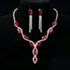Colar de borla de olho de cavalo europeu e americano transfronteiriço requintado acrílico diamante brincos terno alto casamento noiva acessórios de roupas