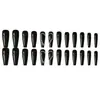 Manicura de Corazón de Diamante Negro Más Vendida Transfronteriza, Uñas Largas Portables de Moda y Geniales, Set de 24 Piezas de Parches para Uñas Postizas