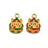 Guochao Shajin Conejo Ye Agujero Pasante Cuenta León Borla Colgante Agujero Pasante Dios de la Riqueza Joyería Tejida a Mano DIY Accesorios