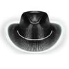Fiesta de Halloween Sombrero de Vaquero Colorido Sombrero de Vaquero Blanco Perlado Sombrero Láser Rosa de Luz Fría Color Mágico