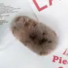 Pinza para el Cabello de Pelo de Conejo Rex Real, Accesorio para el Cabello de Piel, Pinza Grande de Peluche Bb, Horquilla de Pelo de Piel con Estampado de Leopardo, Accesorio para el Cabello de Pinza Lateral, Exquisito