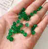 Pendientes de Aro Ovalados para Manualidades con Incrustaciones de Ágata, Base Plana, Anillo Natural Verde Sin Agujero, Colgante Jinhua