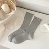 Calcetines de Otoño Nuevos Youjiaxiu Estilo Japonés Dulce con Volantes de Media Pantorrilla Versátiles Absorbentes del Sudor Transpirables Slouch Algodón